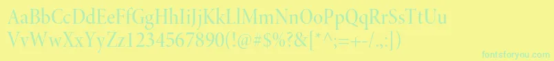 MinionproMediumcndisp Font – Green Fonts on Yellow Background