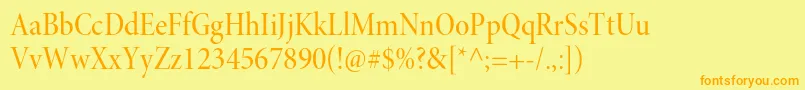 MinionproMediumcndisp Font – Orange Fonts on Yellow Background