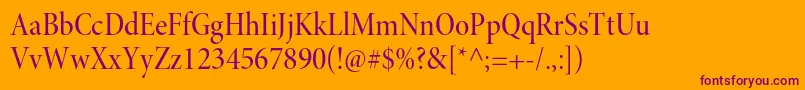 MinionproMediumcndisp Font – Purple Fonts on Orange Background