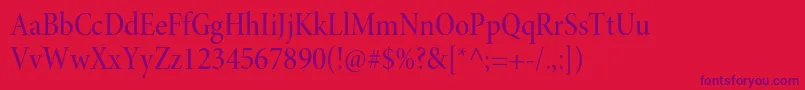 MinionproMediumcndisp Font – Purple Fonts on Red Background