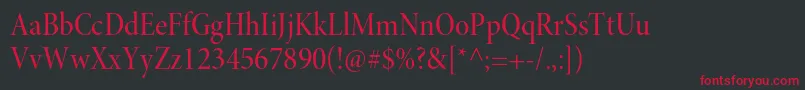 MinionproMediumcndisp Font – Red Fonts on Black Background