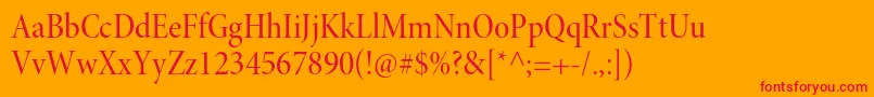 MinionproMediumcndisp Font – Red Fonts on Orange Background