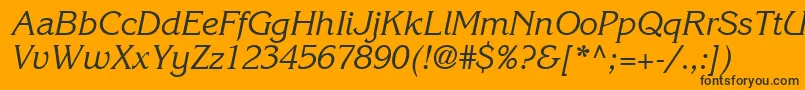ItcKorinnaLtRegularKursiv Font – Black Fonts on Orange Background