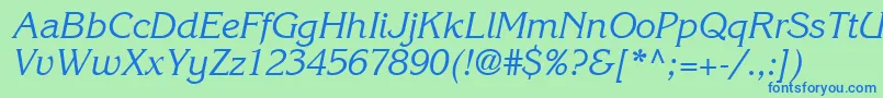 ItcKorinnaLtRegularKursiv Font – Blue Fonts on Green Background