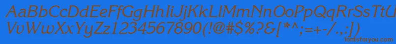 ItcKorinnaLtRegularKursiv Font – Brown Fonts on Blue Background