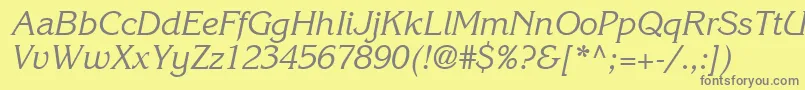 ItcKorinnaLtRegularKursiv Font – Gray Fonts on Yellow Background