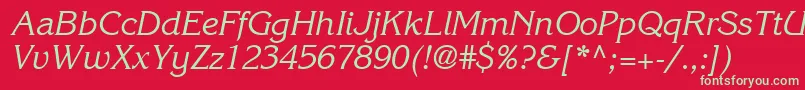 ItcKorinnaLtRegularKursiv Font – Green Fonts on Red Background