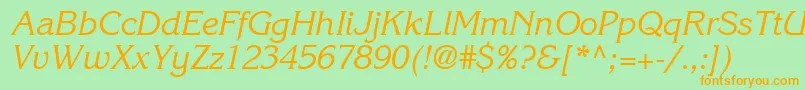 ItcKorinnaLtRegularKursiv Font – Orange Fonts on Green Background