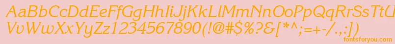 ItcKorinnaLtRegularKursiv Font – Orange Fonts on Pink Background