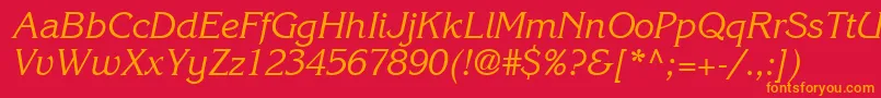 ItcKorinnaLtRegularKursiv Font – Orange Fonts on Red Background