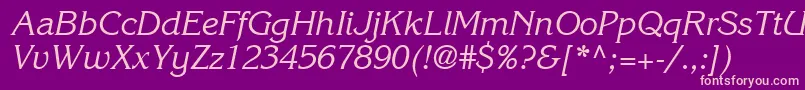 ItcKorinnaLtRegularKursiv Font – Pink Fonts on Purple Background