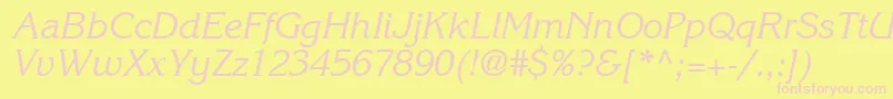 ItcKorinnaLtRegularKursiv Font – Pink Fonts on Yellow Background