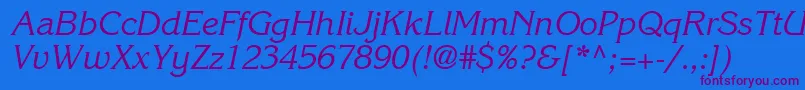 ItcKorinnaLtRegularKursiv Font – Purple Fonts on Blue Background