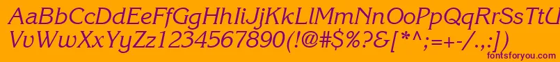 ItcKorinnaLtRegularKursiv Font – Purple Fonts on Orange Background