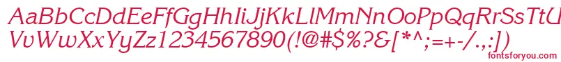 ItcKorinnaLtRegularKursiv Font – Red Fonts on White Background