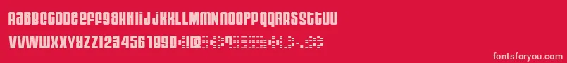Moog-Schriftart – Rosa Schriften auf rotem Hintergrund
