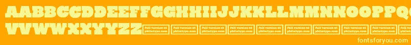 RynoSlabCaps Font – Yellow Fonts on Orange Background