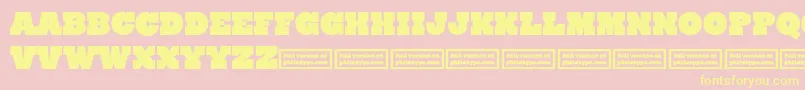 RynoSlabCaps Font – Yellow Fonts on Pink Background