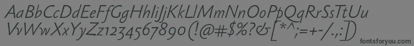 Подробнее о шрифте SebastianlightItalic Шрифт SebastianlightItalic – чёрные шрифты на сером фоне