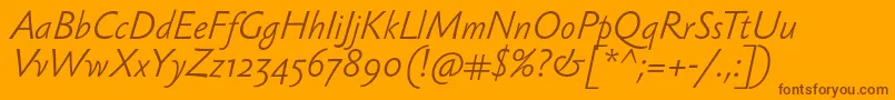 Шрифт SebastianlightItalic – коричневые шрифты на оранжевом фоне