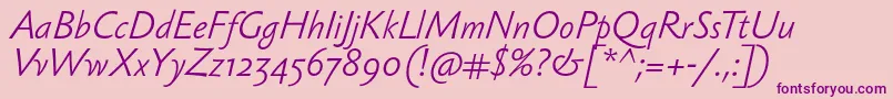 SebastianlightItalic Font – Purple Fonts on Pink Background