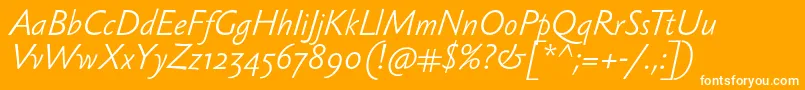 SebastianlightItalic Font – White Fonts on Orange Background