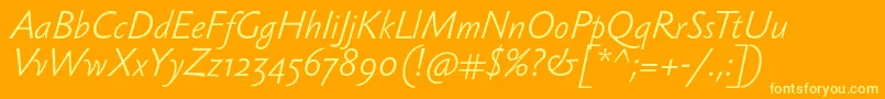 SebastianlightItalic Font – Yellow Fonts on Orange Background