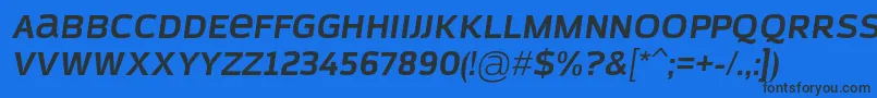 フォントAzoftSansBoldItalic – 黒い文字の青い背景