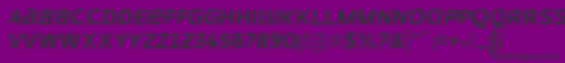 AzoftSansBoldItalic-fontti – mustat fontit violetilla taustalla