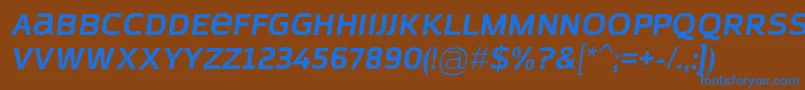 フォントAzoftSansBoldItalic – 茶色の背景に青い文字