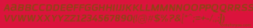 Czcionka AzoftSansBoldItalic – brązowe czcionki na czerwonym tle