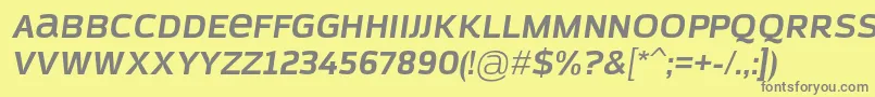 フォントAzoftSansBoldItalic – 黄色の背景に灰色の文字