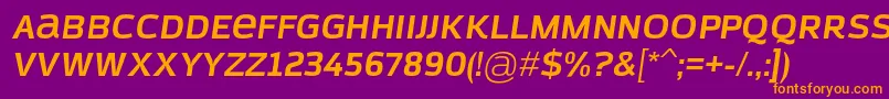 AzoftSansBoldItalic Font – Orange Fonts on Purple Background