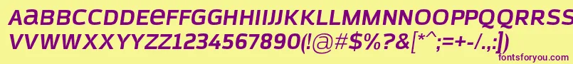 AzoftSansBoldItalic Font – Purple Fonts on Yellow Background