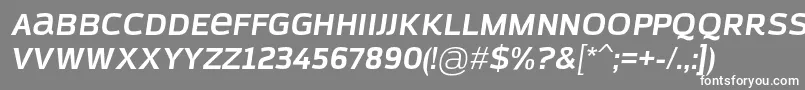 フォントAzoftSansBoldItalic – 灰色の背景に白い文字