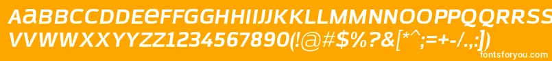 フォントAzoftSansBoldItalic – オレンジの背景に白い文字