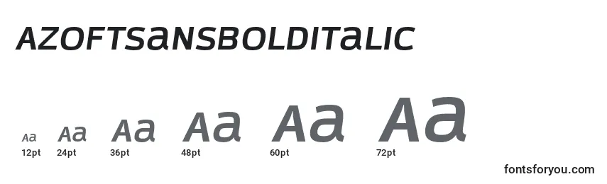 Размеры шрифта AzoftSansBoldItalic