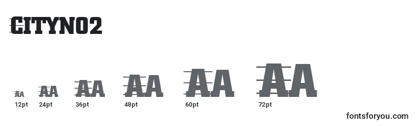 sizes of cityno2 font, cityno2 sizes