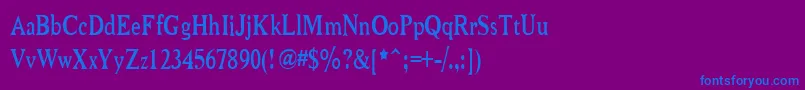 NiewCromagnonNarrow Font – Blue Fonts on Purple Background