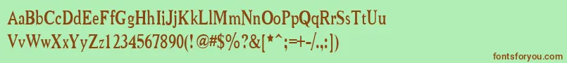 NiewCromagnonNarrow Font – Brown Fonts on Green Background