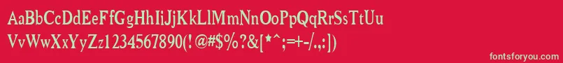 NiewCromagnonNarrow Font – Green Fonts on Red Background