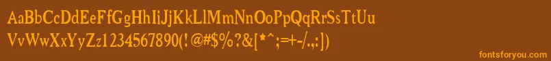 NiewCromagnonNarrow Font – Orange Fonts on Brown Background