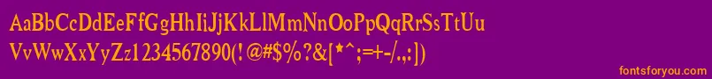 NiewCromagnonNarrow Font – Orange Fonts on Purple Background