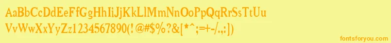 NiewCromagnonNarrow Font – Orange Fonts on Yellow Background