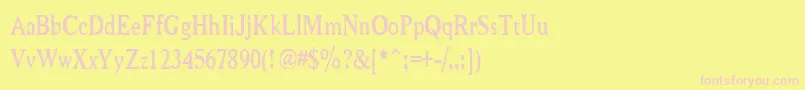 NiewCromagnonNarrow-fontti – vaaleanpunaiset fontit keltaisella taustalla