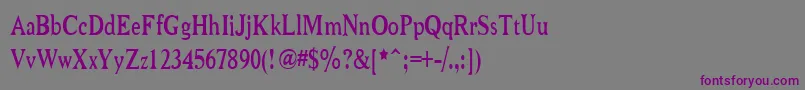 Шрифт NiewCromagnonNarrow – фиолетовые шрифты на сером фоне