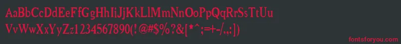 NiewCromagnonNarrow Font – Red Fonts on Black Background