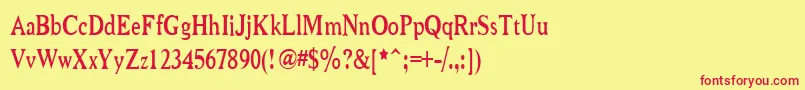 NiewCromagnonNarrow Font – Red Fonts on Yellow Background