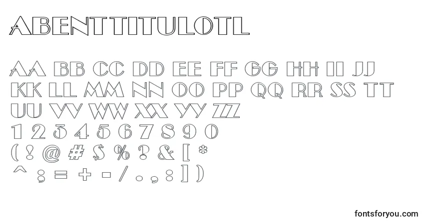 ABenttitulotlフォント–アルファベット、数字、特殊文字