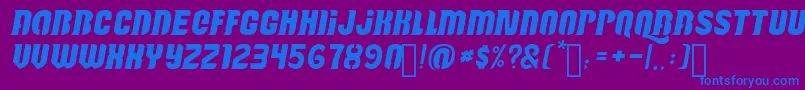フォントReactive – 紫色の背景に青い文字
